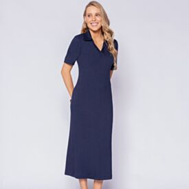 Vestido Midi Feminino Gola Polo Patricia Foster
