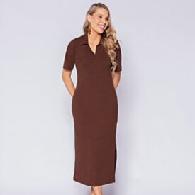 Vestido Midi Feminino Gola Polo Patricia Foster