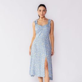 Vestido Midi Feminino Com Fenda Boby Blues