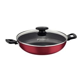 Wok com Tampa de Vidro Loreto Tramontina 28 cm - Vermelho