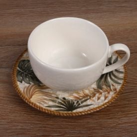 Xicara de Chá com Pires Alleanza Eudora 200Ml - Cerâmica