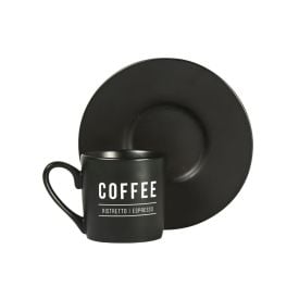 Xícara Com Pires Porcelana Manhattan Hauskraft 80 Ml - Preto