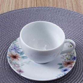 Xícara De Chá Com Pires Porcelana Floratta Tramontina - 250ml