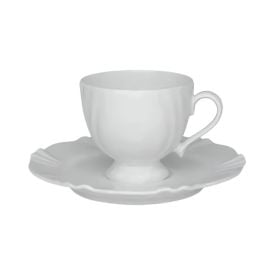 Xícara de Chá com Pires Soleil White Oxford 200Ml - Porcelana