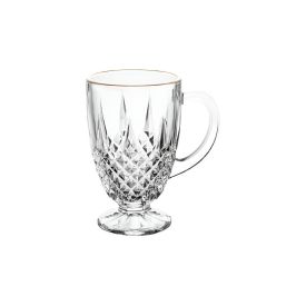 Xícara Diamante Com Filete Dourado 150 Ml - Transparente