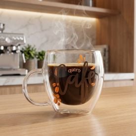 Xícara Parede Dupla de Vidro Café Majestic - 250 ml