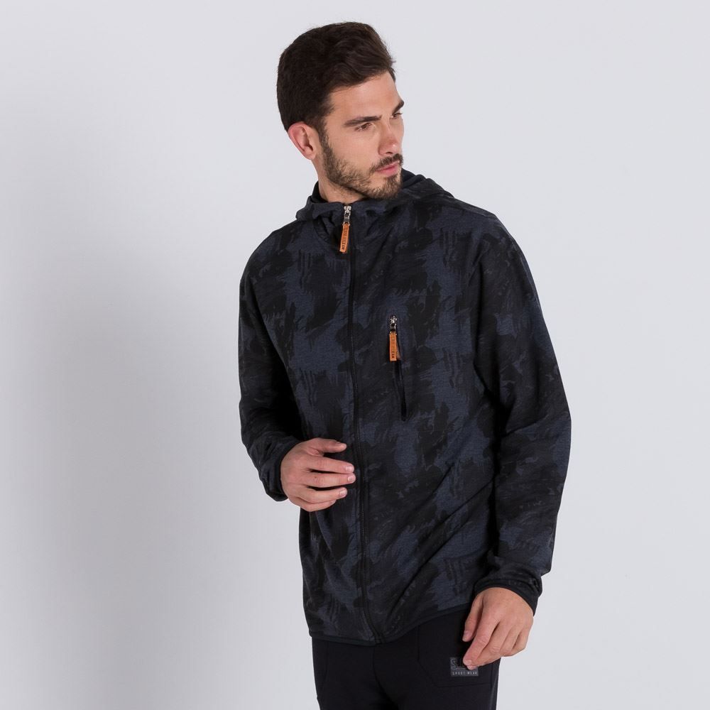 Jaqueta Full Print com Capuz Scream Cinza/Preto