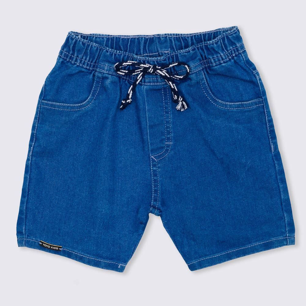 Bermuda jeans com cordão hotsell