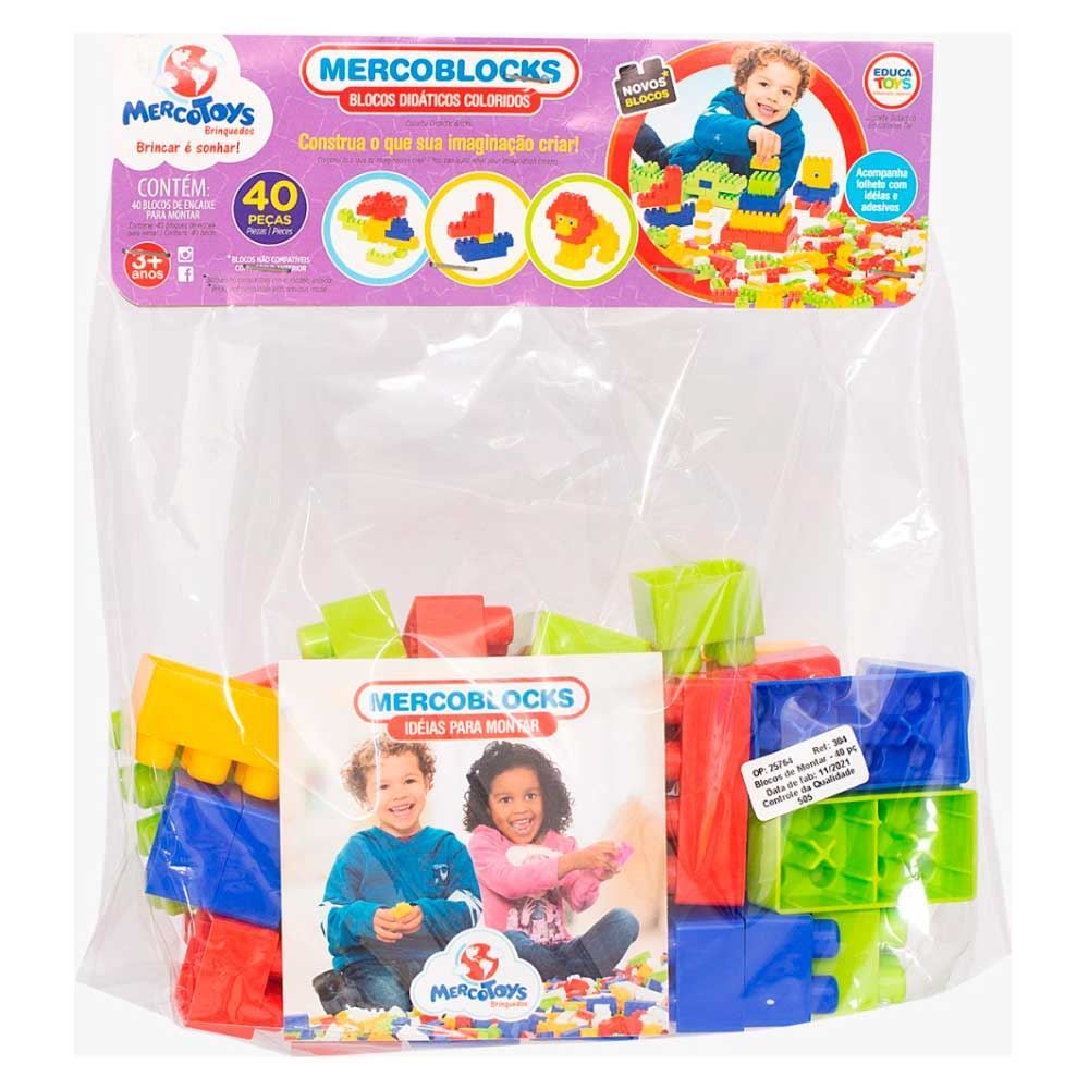 Blocos de Montar - 40 Peças Blocos de Montar Melhores Brinquedos