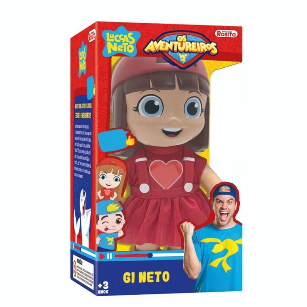 Figura em vinil infantil, boneca Luccas Neto, brinquedos falantes