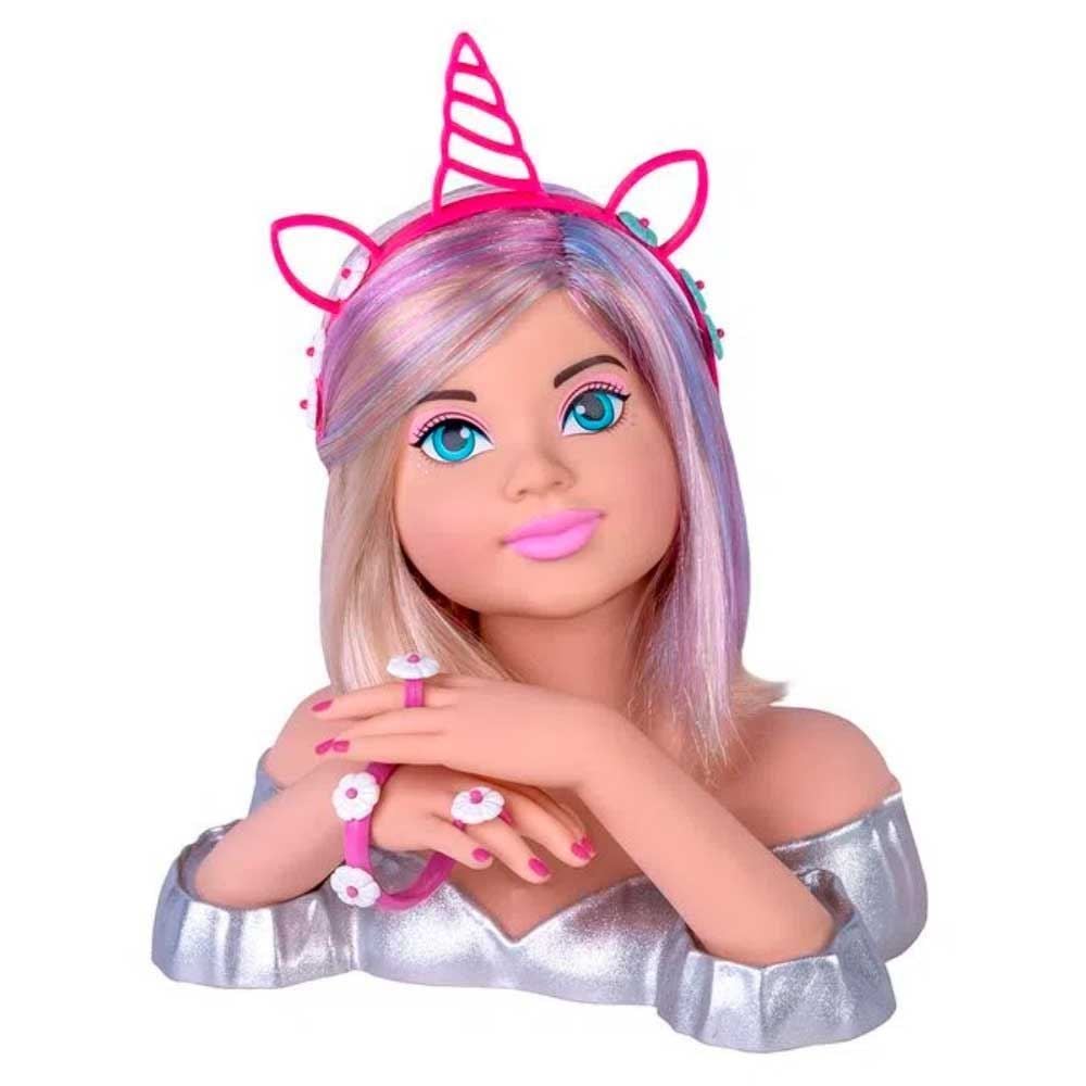 Boneca In Style Busto C Acessórios Cabelo Maquiagem Infantil Cor Loira