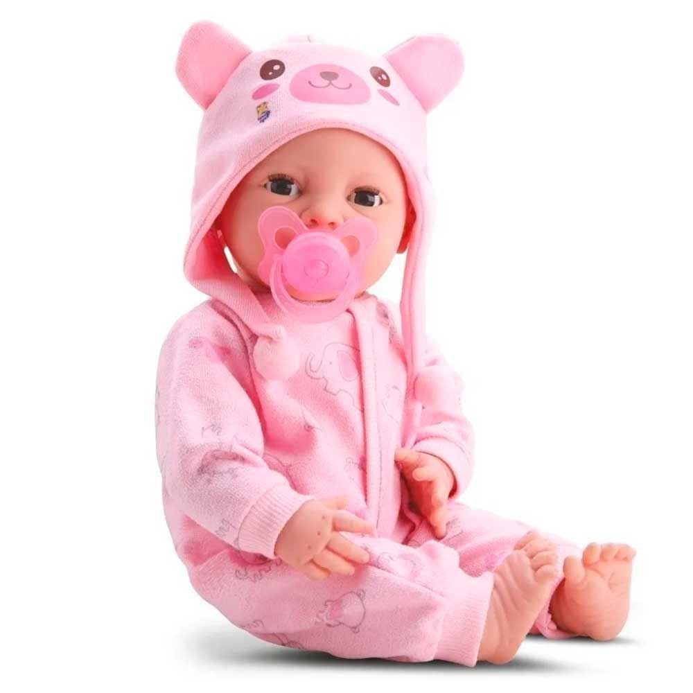 Roupa - vestido e fralda para boneca bebê newborn Divertoys