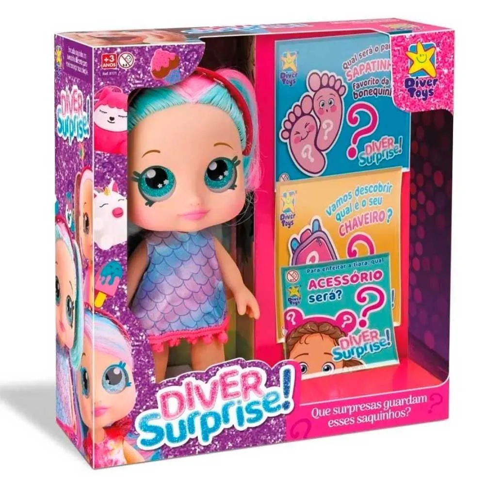 Boneca Diver Surprise Divertoys 8171