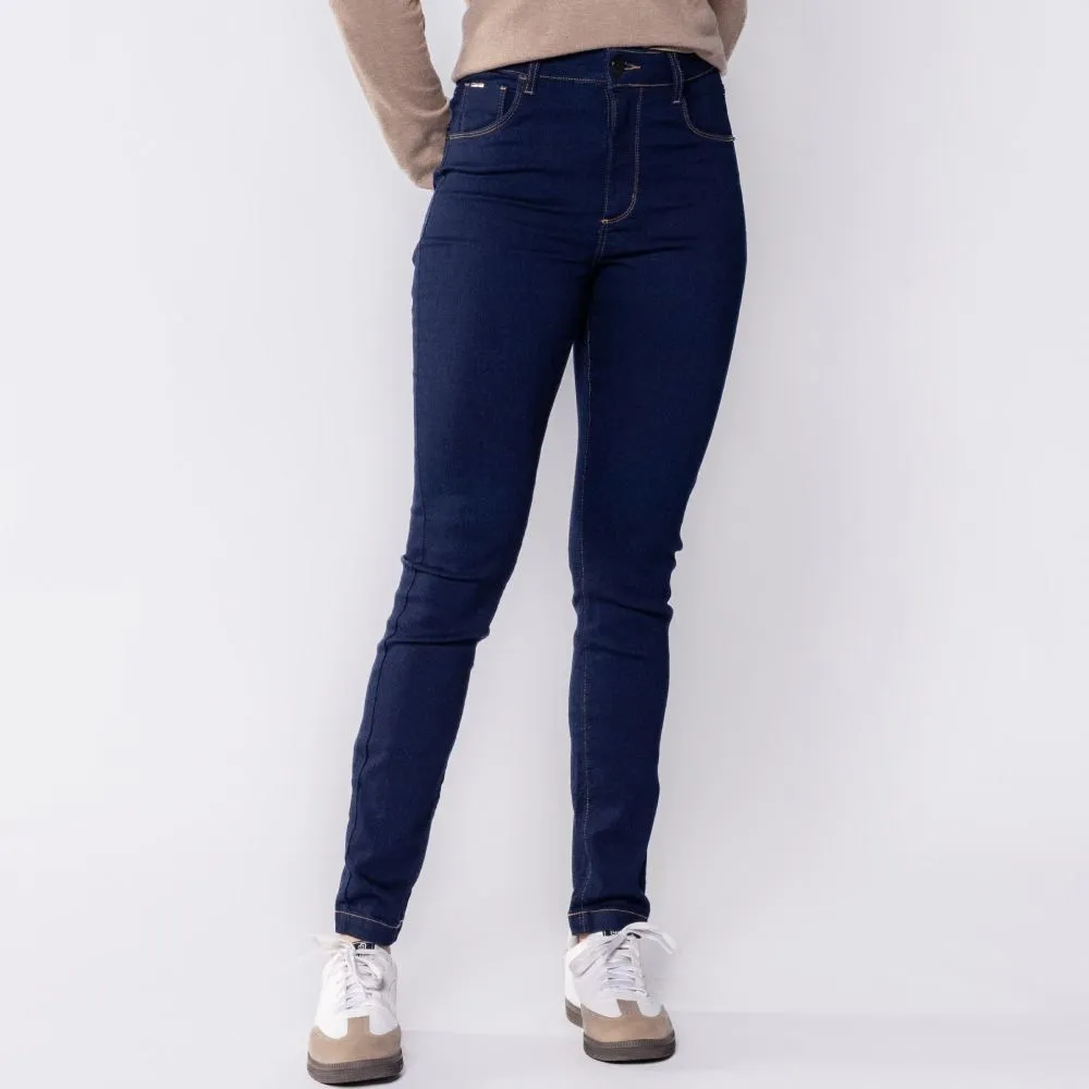 Calça Feminina Basic Skinny Jeans Patricia Foster Azul Amaciado