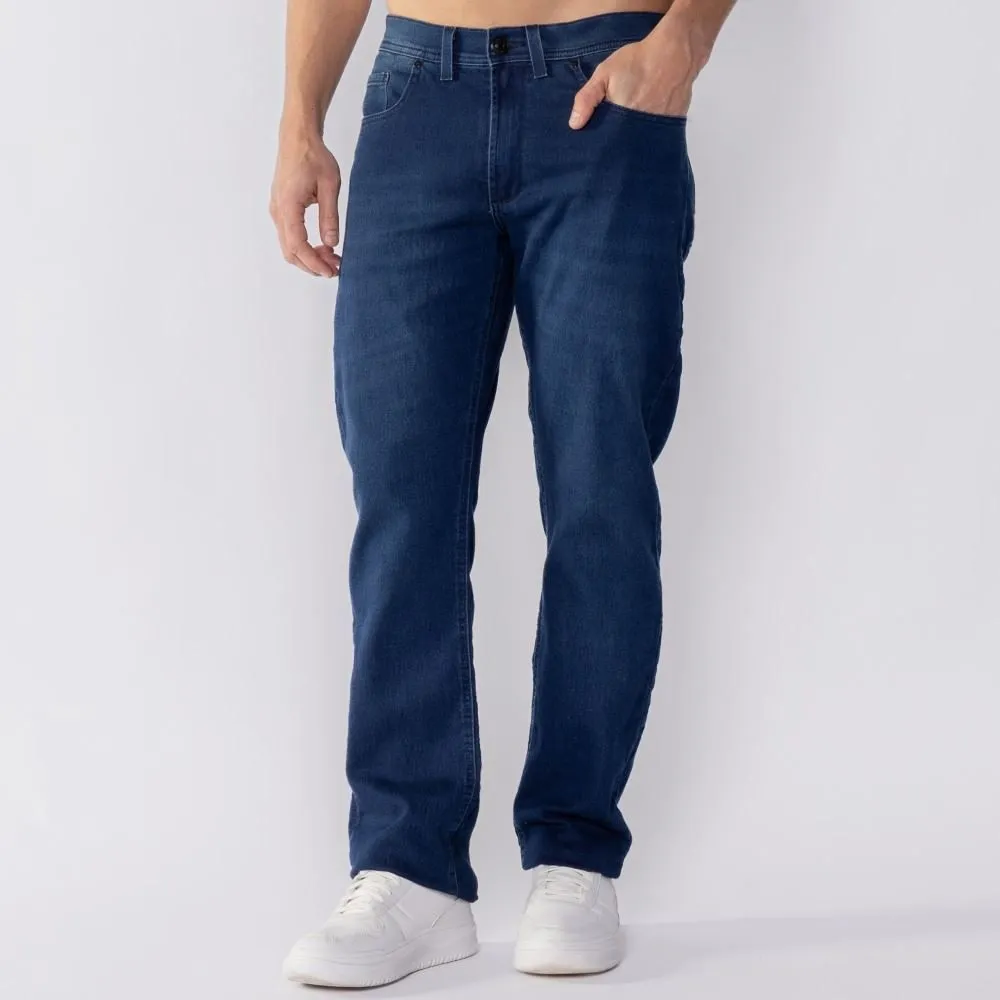 Calça Jeans Masculina Tradicional Marc Alain Azul Escuro