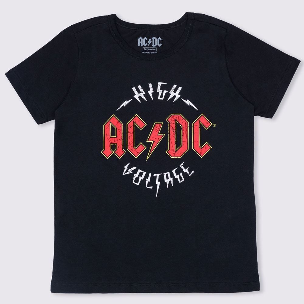 Camiseta 12 a 16 anos ACDC High Voltage BandUP Quantum