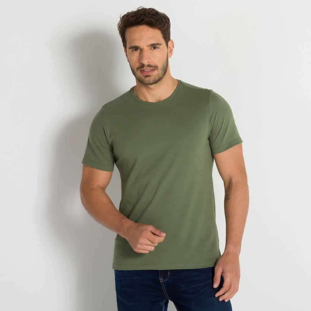 camiseta básica verde militar