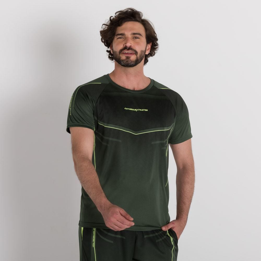 Camiseta Dry Fit Victorious Athletes Local Sports Verde Militar