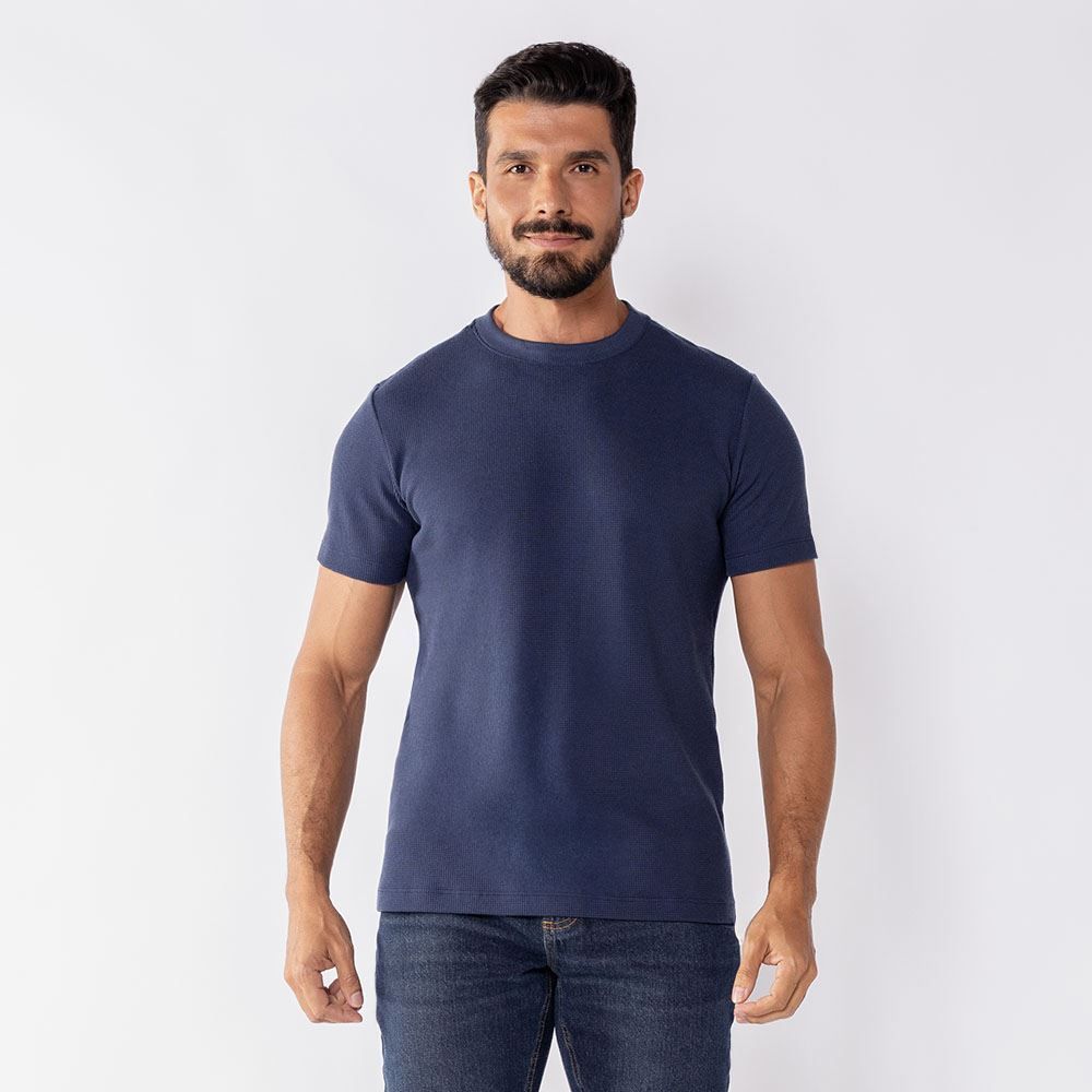 Camiseta Masculina Em Malha Charger Thing Azul Marinho