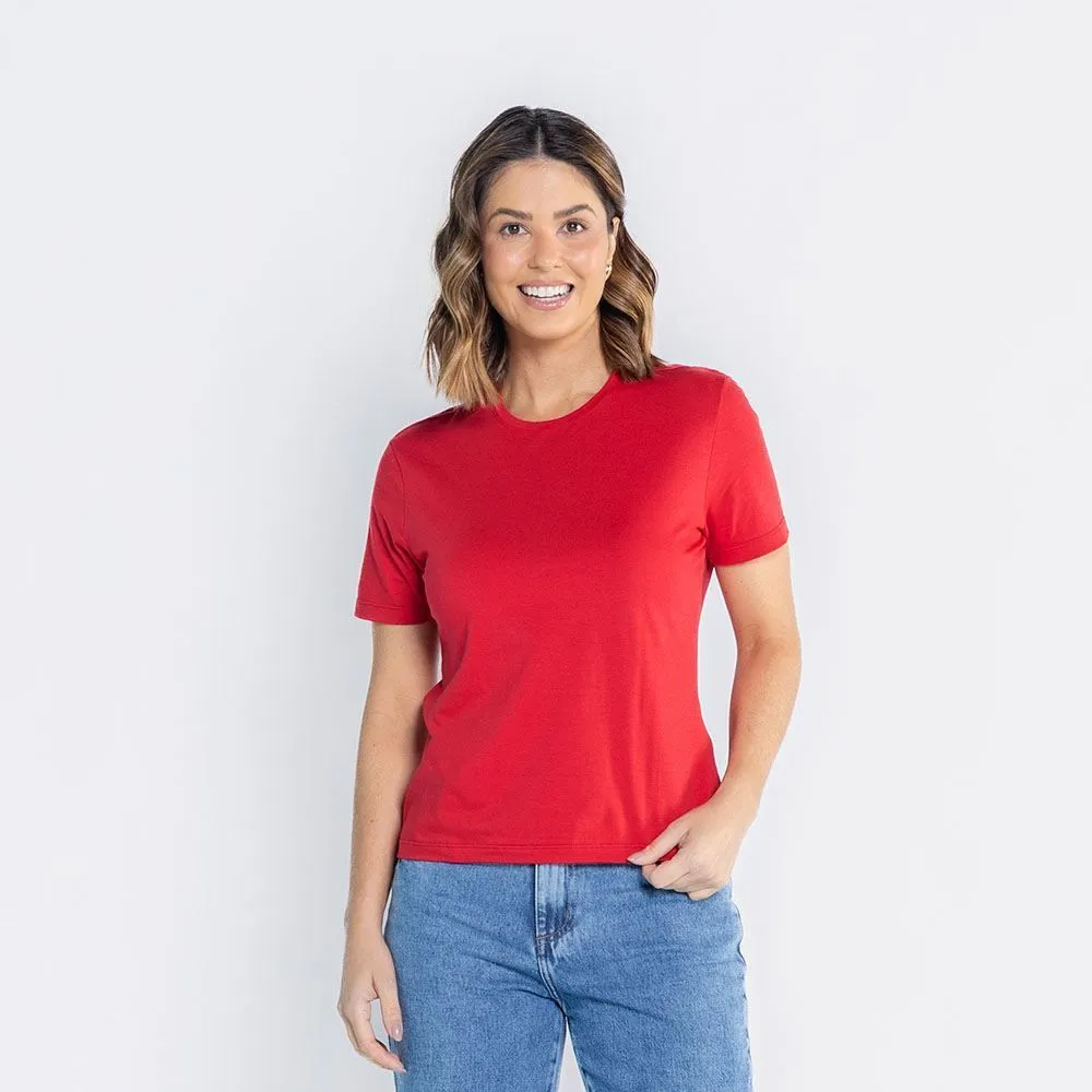 Camiseta Pima Feminina Básica Patricia Foster Merlot