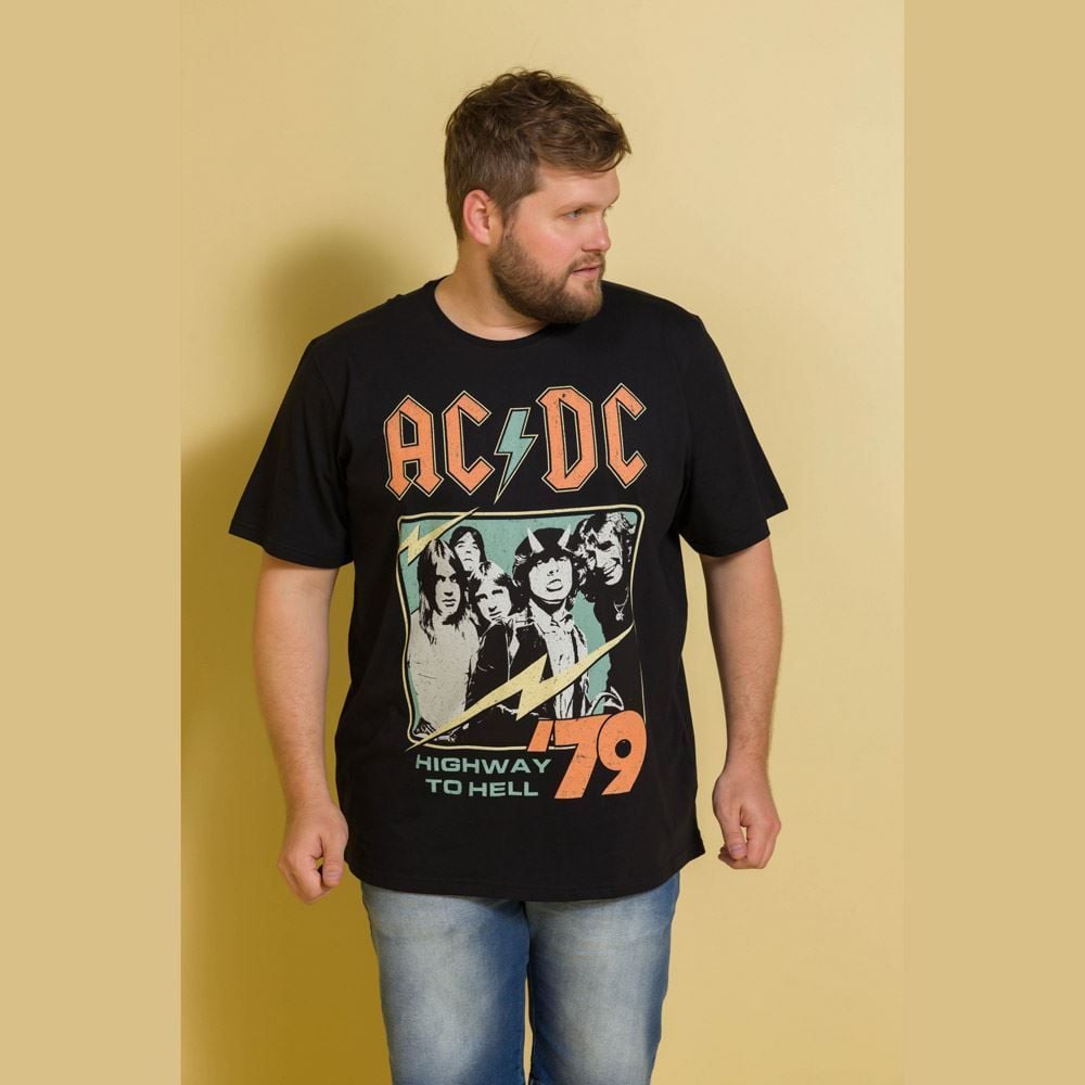 Camiseta Plus Size AC DC Highway To Hell 79 BandUP Quantum