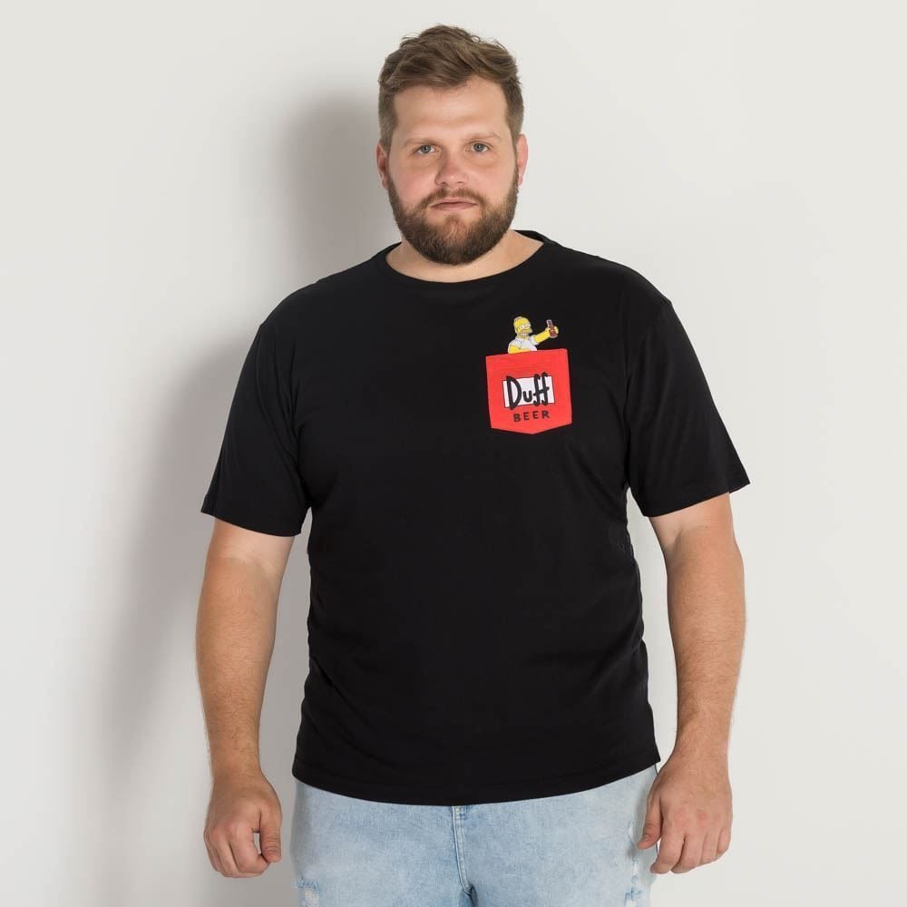 Camiseta Plus Size Masculina Simpsons Disney Quantum