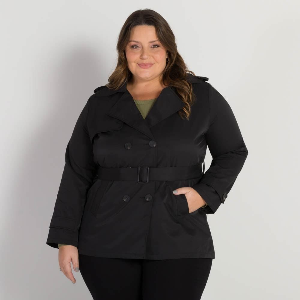 Casaco trench coat shop plus size