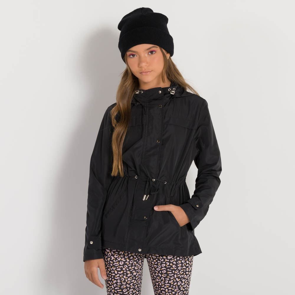 Jaqueta parka corta vento feminina hot sale