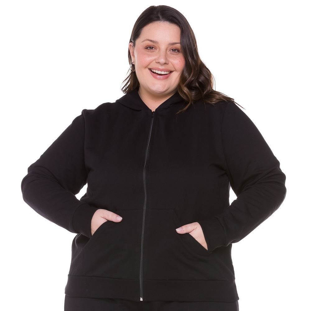 Agasalho de moleton clearance feminino plus size