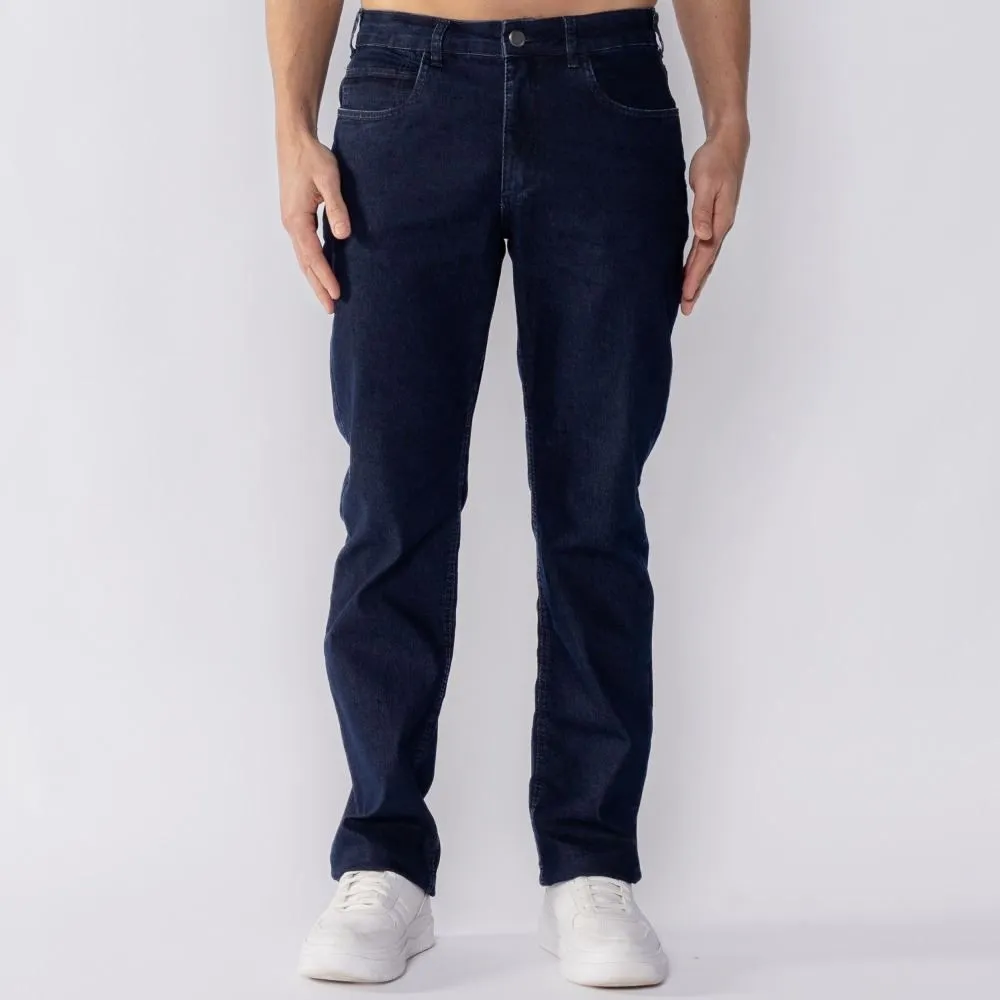 Calça Jeans Masculina Tradicional Marc Alain Azul Escuro