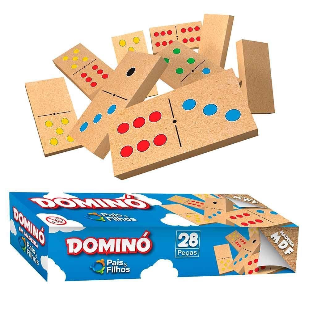 Jogo de dominó inglês em madeira - simque - 469 - Jogo de Dominó