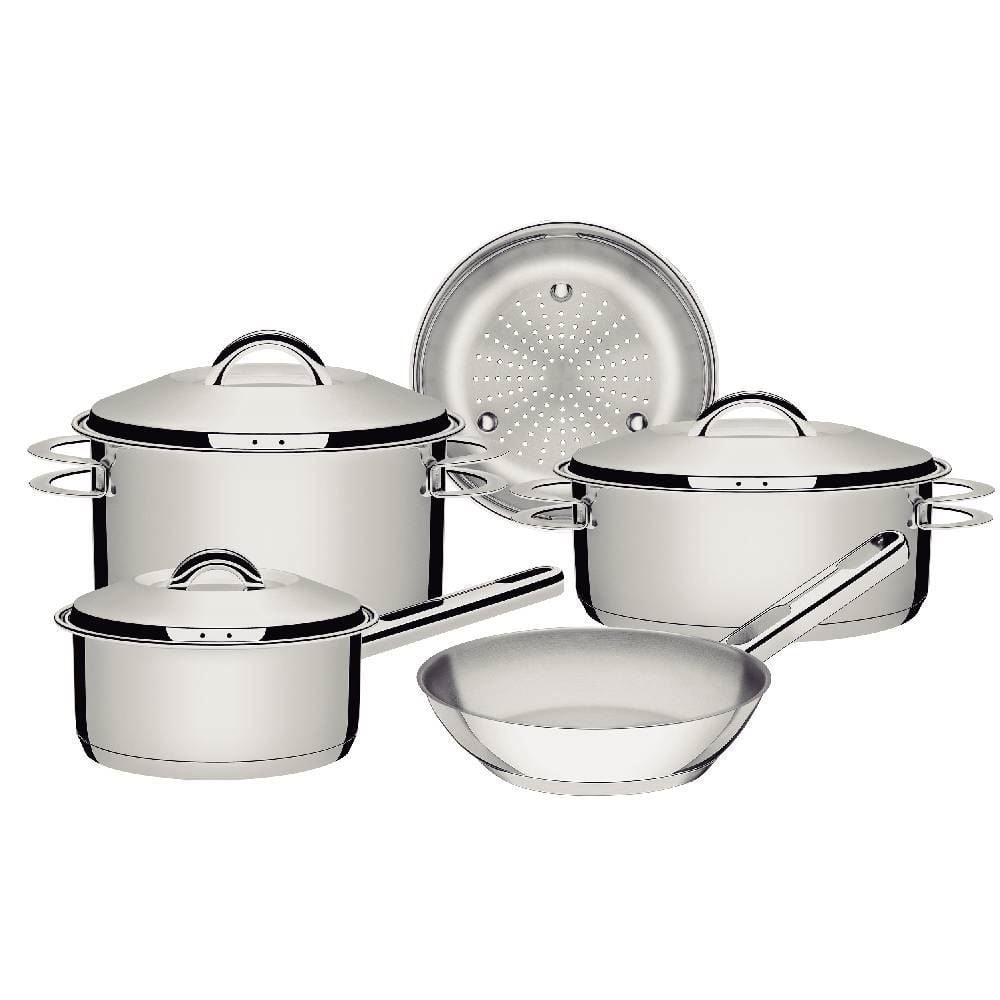 Jogo de Panelas Tramontina Aço Inox Fundo Triplo Cooktop Fogão