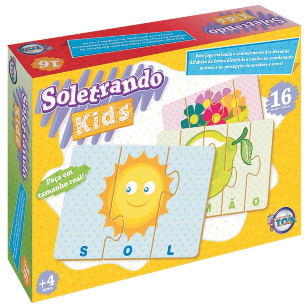 Jogo Quebra Cabeca De Madeira Pre School Vamos Soletrar 4