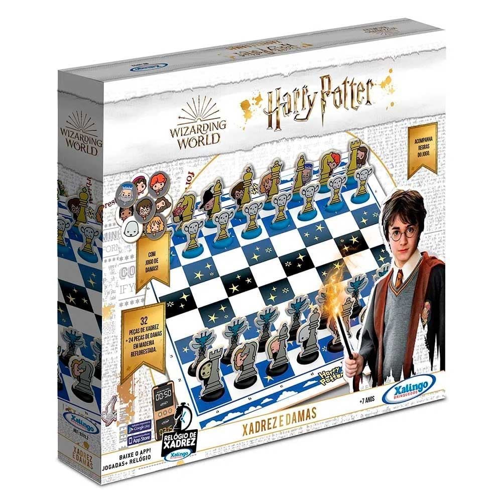 Jogo Xadrez E Damas Harry Potter Xalingo - 53732