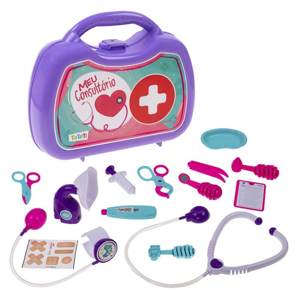 Kit 2 Celular Jogo Infantil + Brinquedo Médico Estetoscópio em