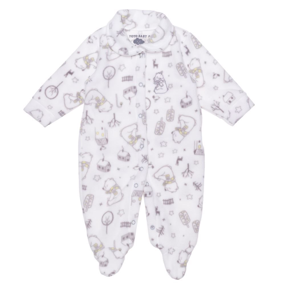 Macacão de Bebê Soft Neutro Yoyo Baby Urso Neutro