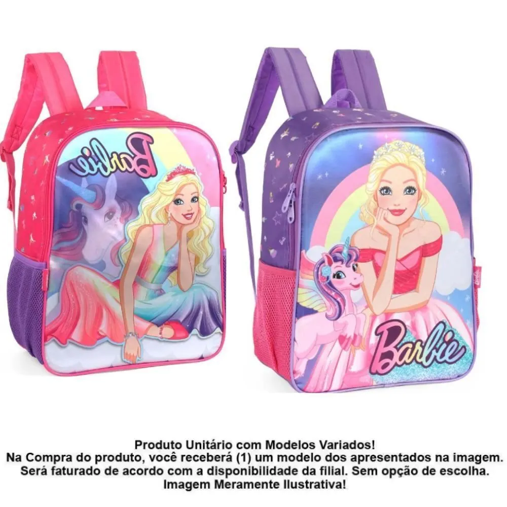 Mochila Pequena De Costas Infantil Barbie Luxcel Sortida
