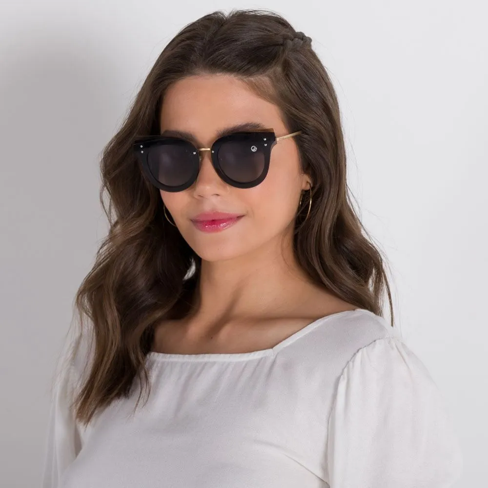 Óculos De Sol Feminino Cinza Cobra D'água Oval