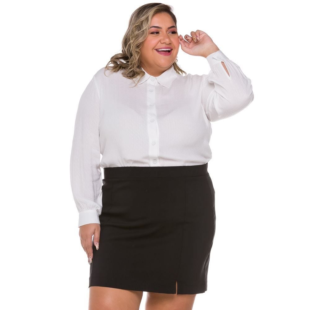 Saia plus size curta sale