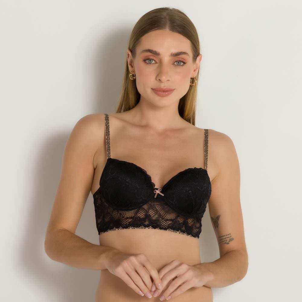 Suti Sensual Todo De Renda Camila Moretti Preto