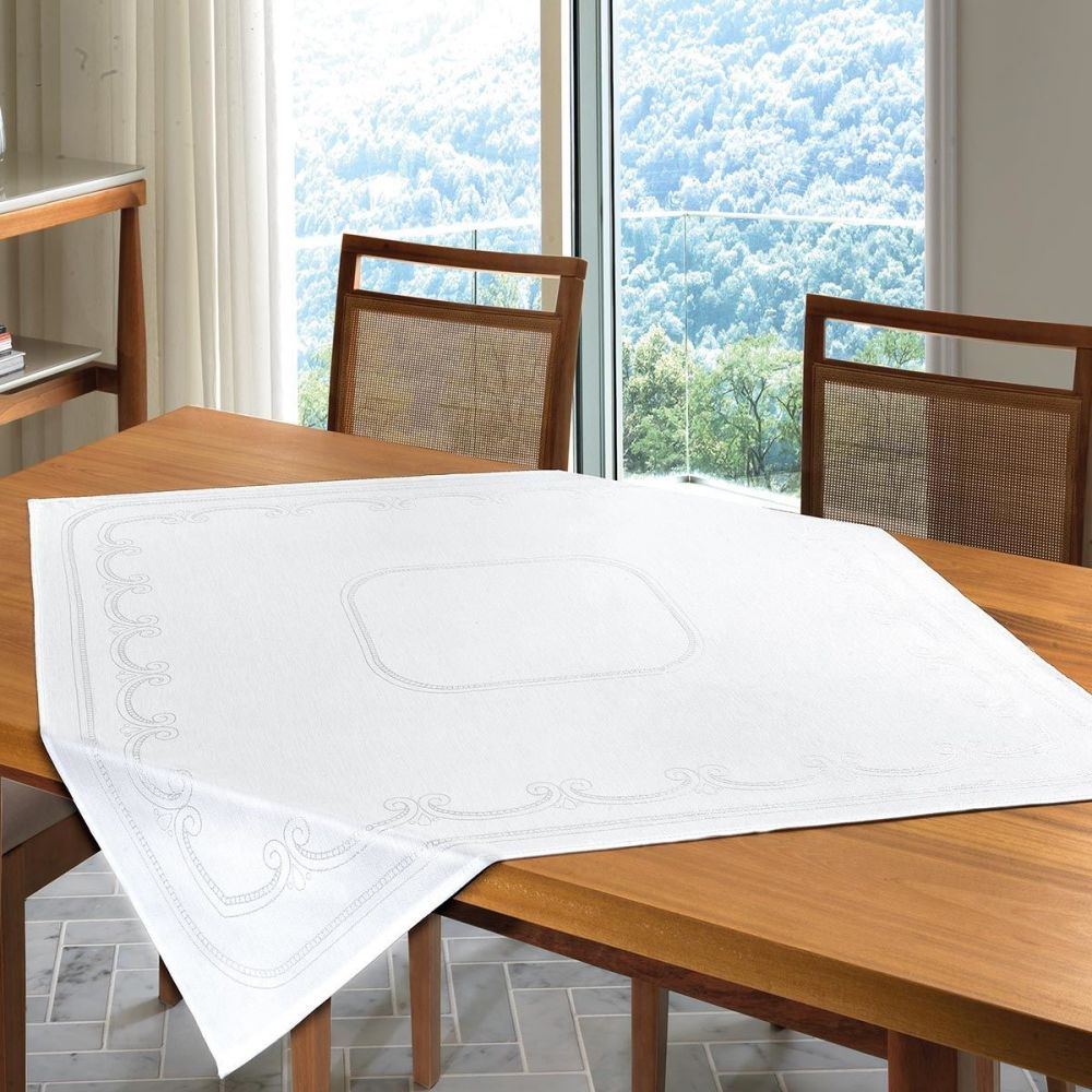 Toalha De Mesa 90X90cm Lisa Jacquard Creative Dohler - Branco é boa?