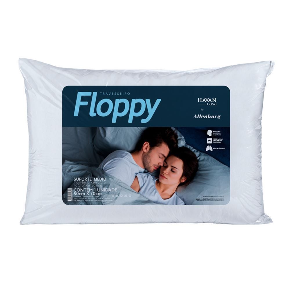 Travesseiro 50X70 Cm Floppy Suporte Médio Havan Casa By Altenburg  - Branco é boa?
