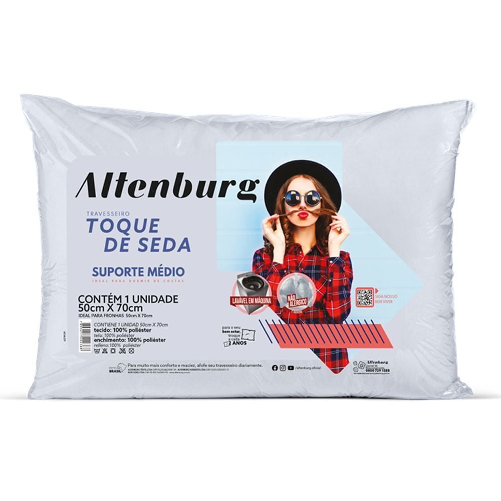 Travesseiro 50X70cm Toque De Seda Altenburg - Branco é boa?