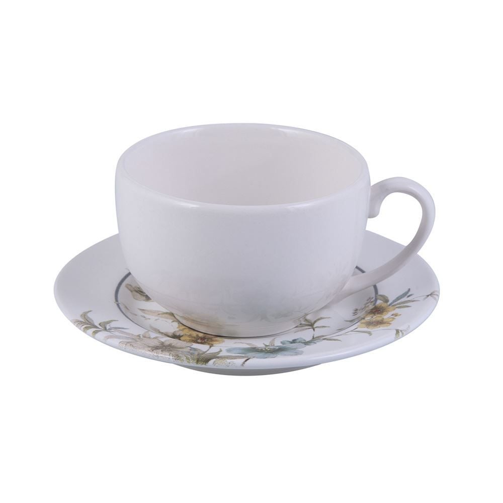 Xícara Chá Com Pires 200ml Porcelana Schmidt - Dec. Saint