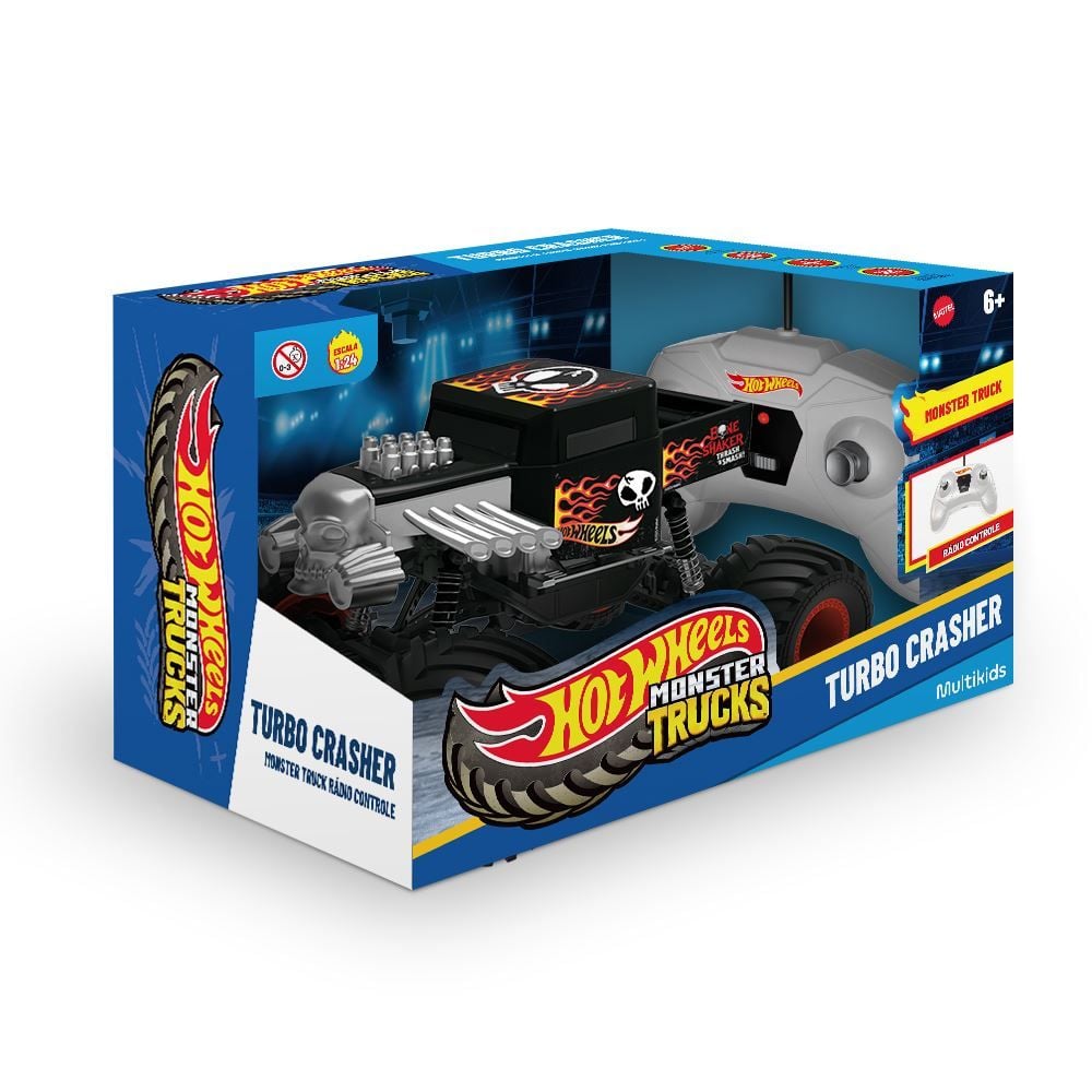 Monster Truck Turbo Crasher Controle Remoto Hot Wheels - BR2533