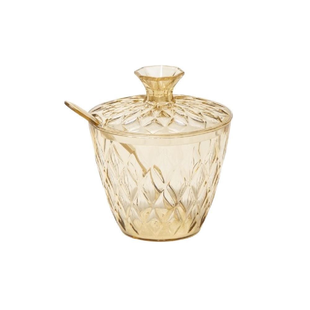 Açucareiro Com Colher Glamour Plasútil 330Ml - Ambar
