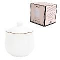 Acucareiro De Porcelana Royal Branco Com Borda Dourada 300Ml