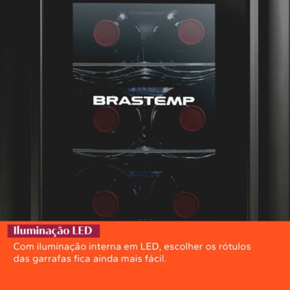 Adega Brastemp 12 Garrafas Iluminação Led Painel Eletrônico BZC12BE