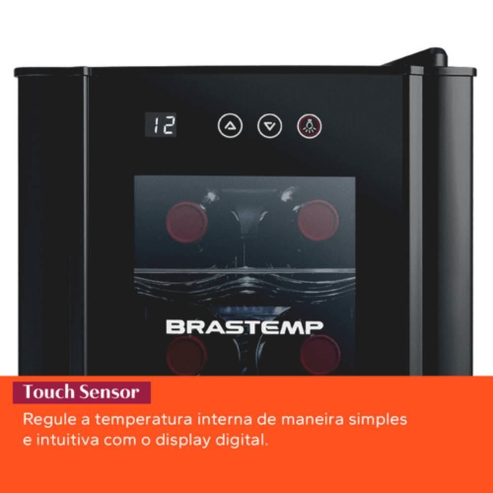 Adega Brastemp 12 Garrafas Iluminação Led Painel Eletrônico BZC12BE