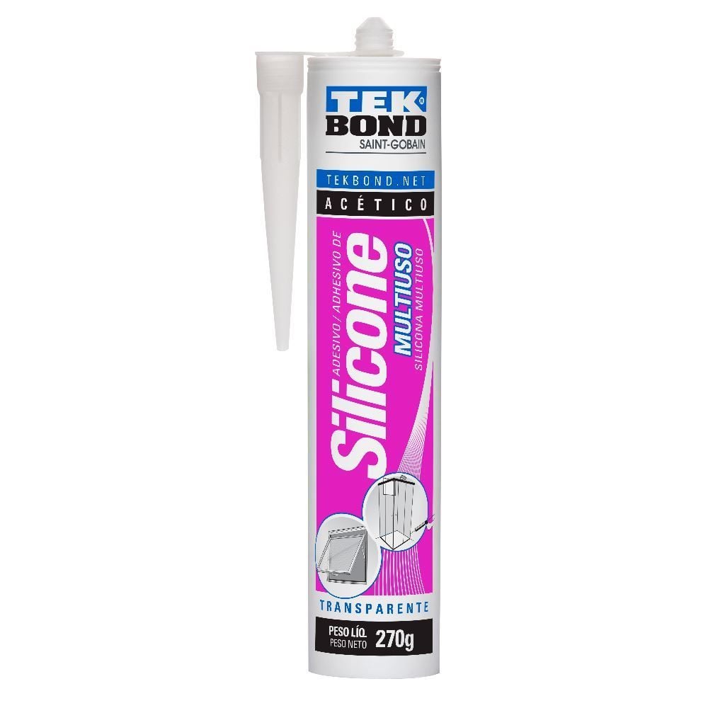 Adesivo De Silicone Acético Multiuso 270G Tekbond - Cartucho